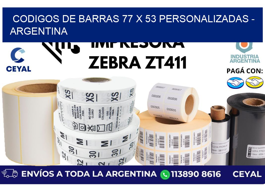 codigos de barras 77 x 53 personalizadas – Argentina