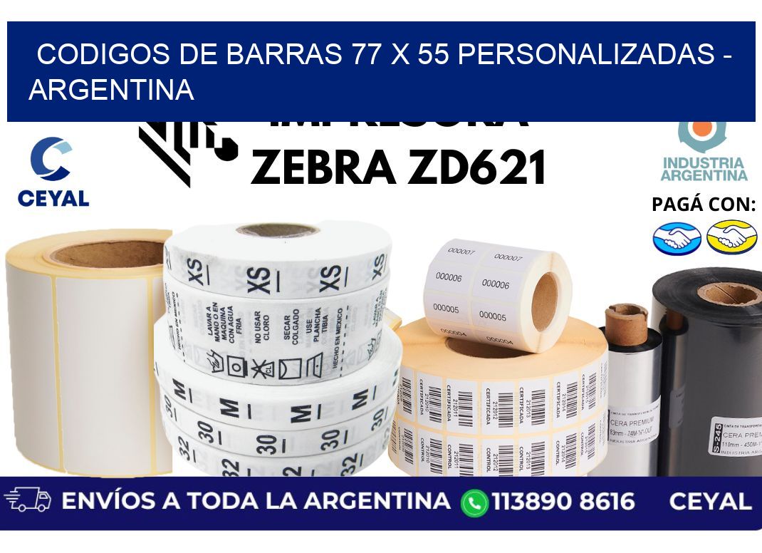 codigos de barras 77 x 55 personalizadas – Argentina