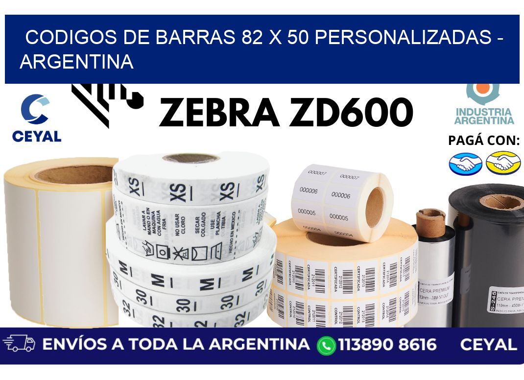 codigos de barras 82 x 50 personalizadas - Argentina