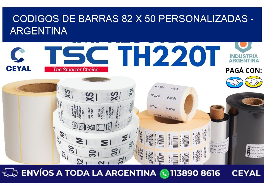 codigos de barras 82 x 50 personalizadas - Argentina