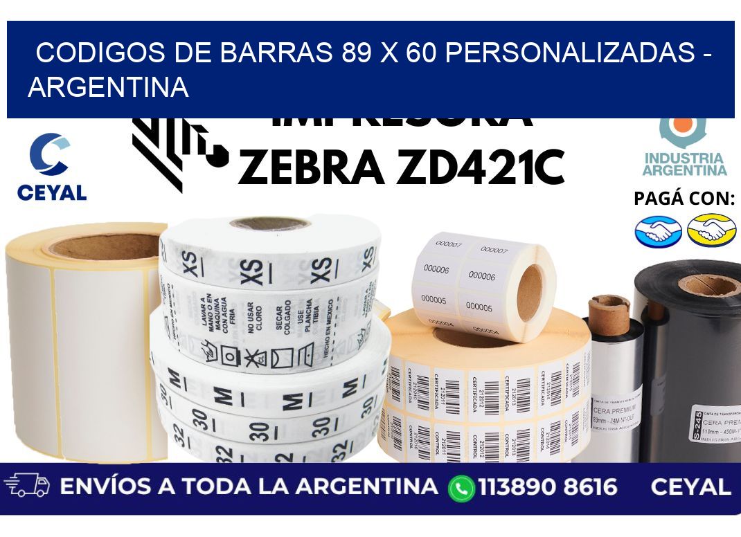 codigos de barras 89 x 60 personalizadas - Argentina