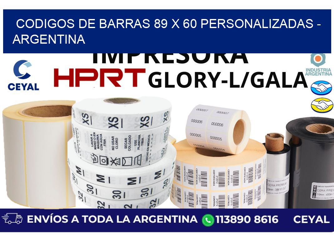codigos de barras 89 x 60 personalizadas - Argentina