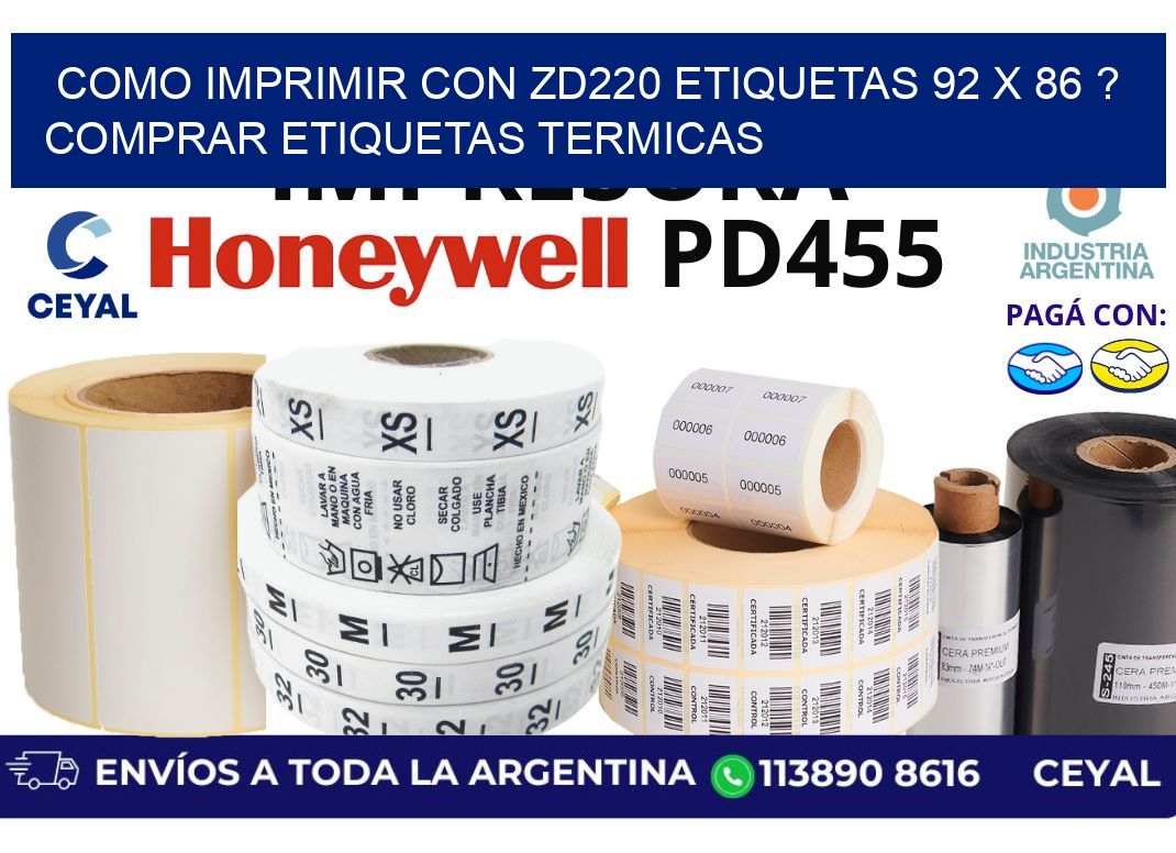 como imprimir con zd220 etiquetas 92 x 86 ? Comprar Etiquetas termicas