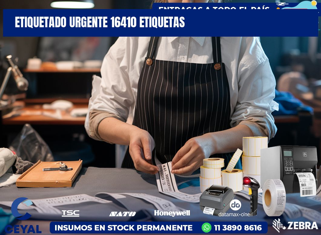 etiquetado urgente 16410 etiquetas