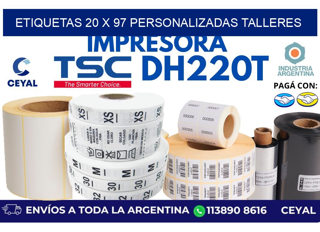 etiquetas 20 x 97 personalizadas talleres