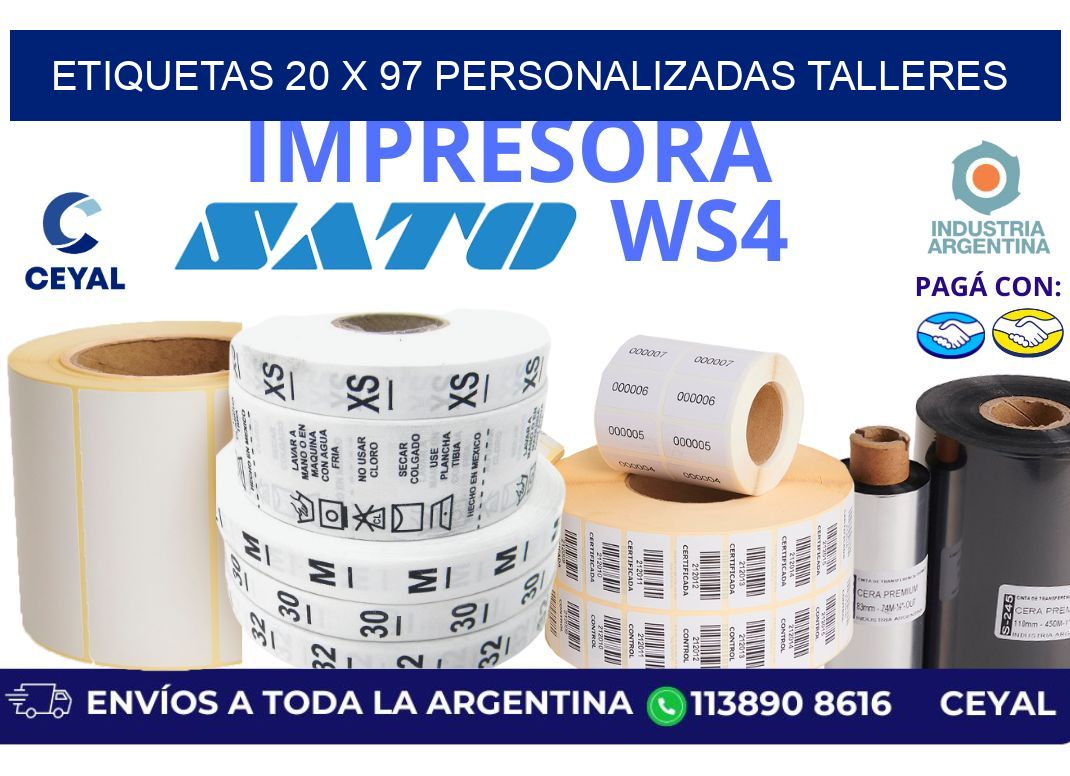 etiquetas 20 x 97 personalizadas talleres