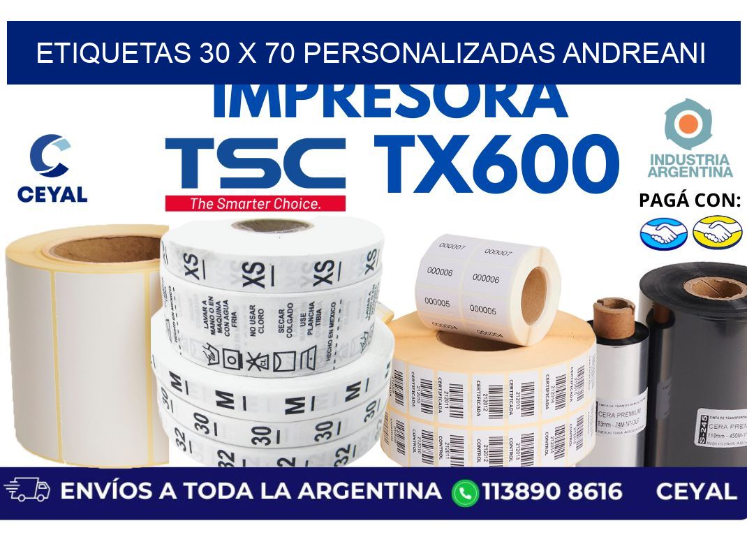 etiquetas 30 x 70 personalizadas andreani