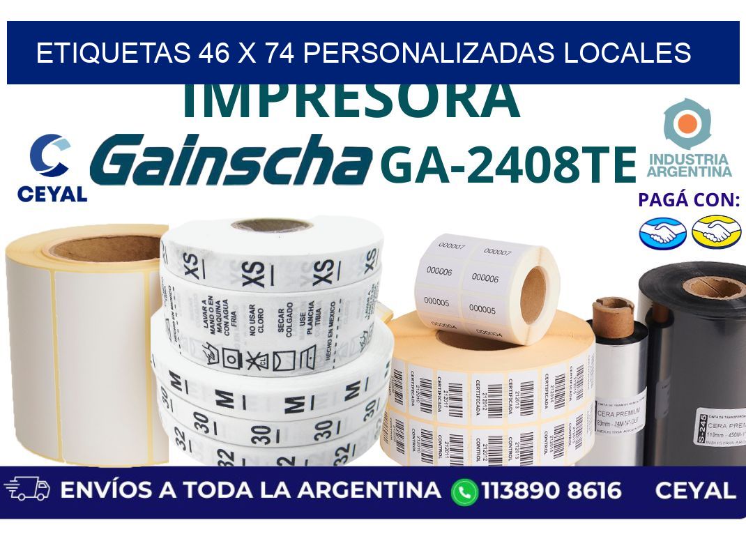 etiquetas 46 x 74 personalizadas locales