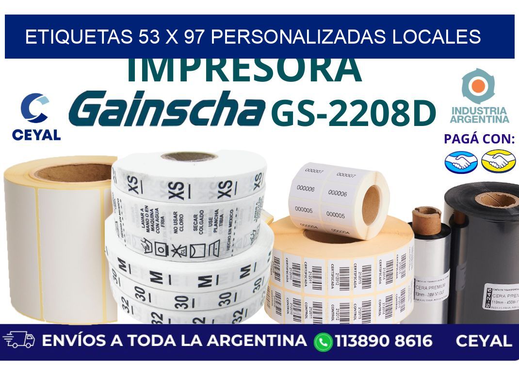 etiquetas 53 x 97 personalizadas locales