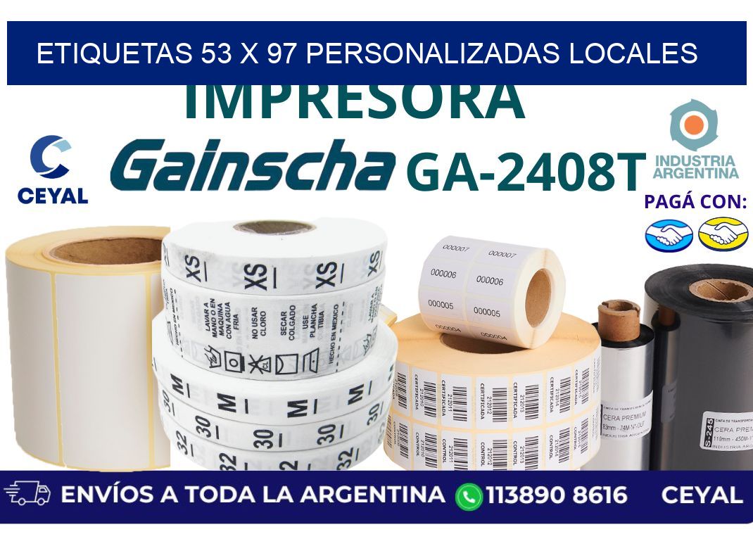 etiquetas 53 x 97 personalizadas locales