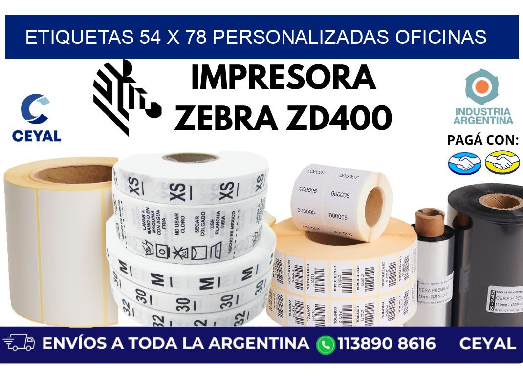 etiquetas 54 x 78 personalizadas oficinas