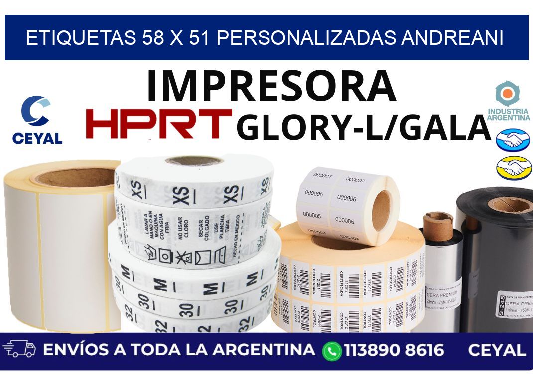 etiquetas 58 x 51 personalizadas andreani