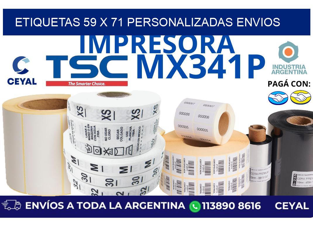 etiquetas 59 x 71 personalizadas envios