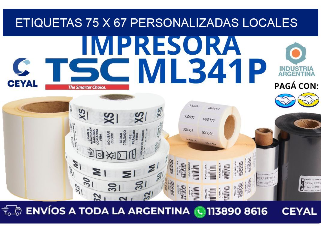 etiquetas 75 x 67 personalizadas locales