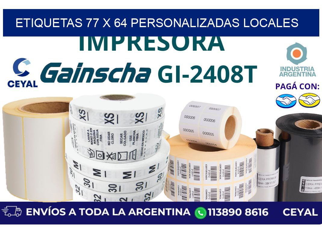 etiquetas 77 x 64 personalizadas locales