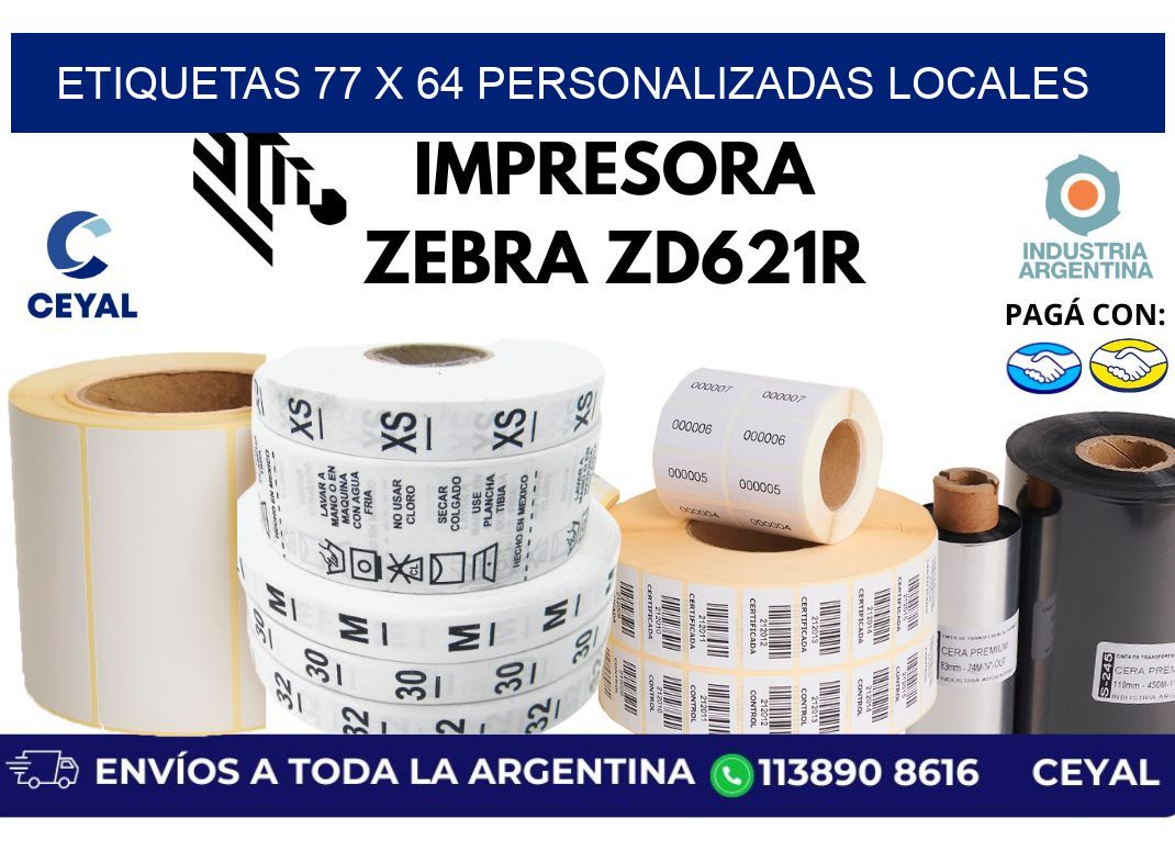 etiquetas 77 x 64 personalizadas locales