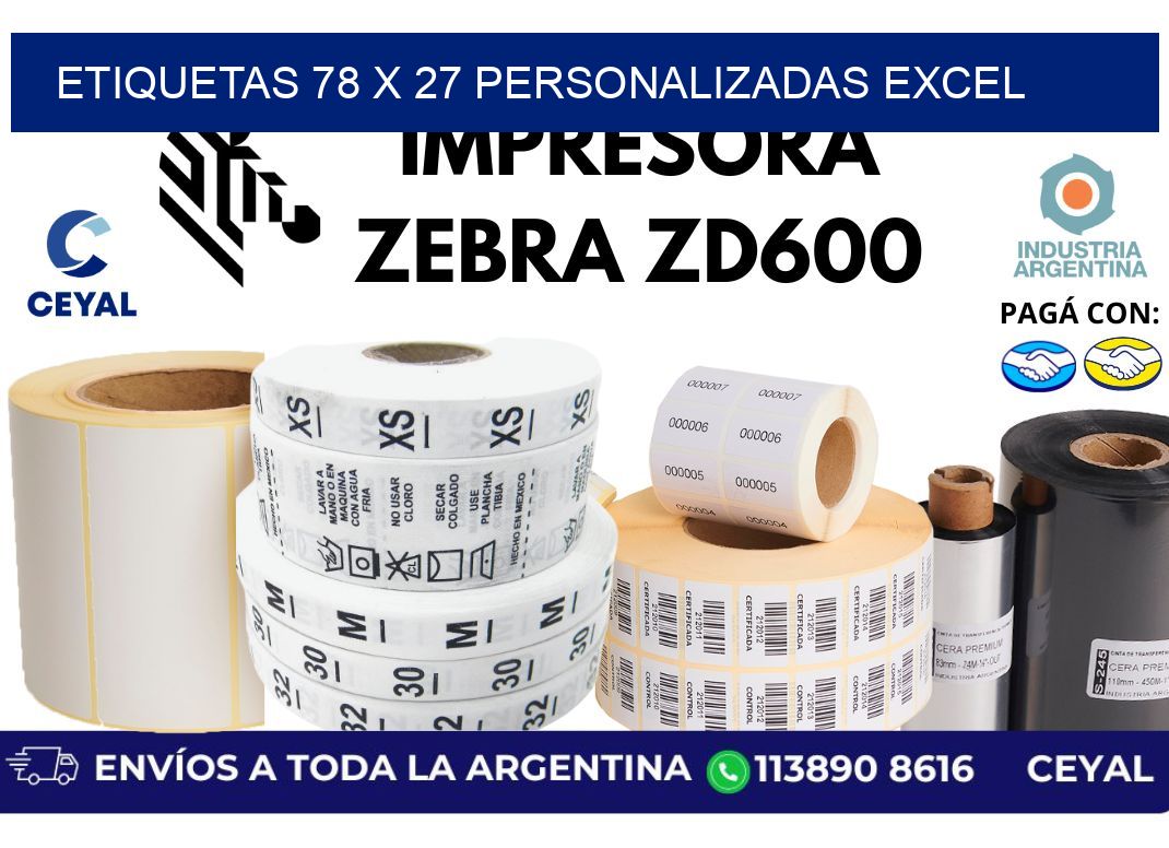 etiquetas 78 x 27 personalizadas excel