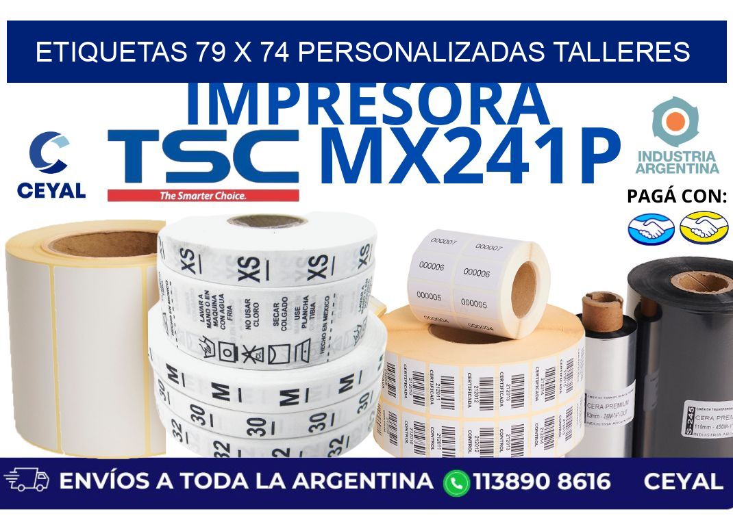etiquetas 79 x 74 personalizadas talleres