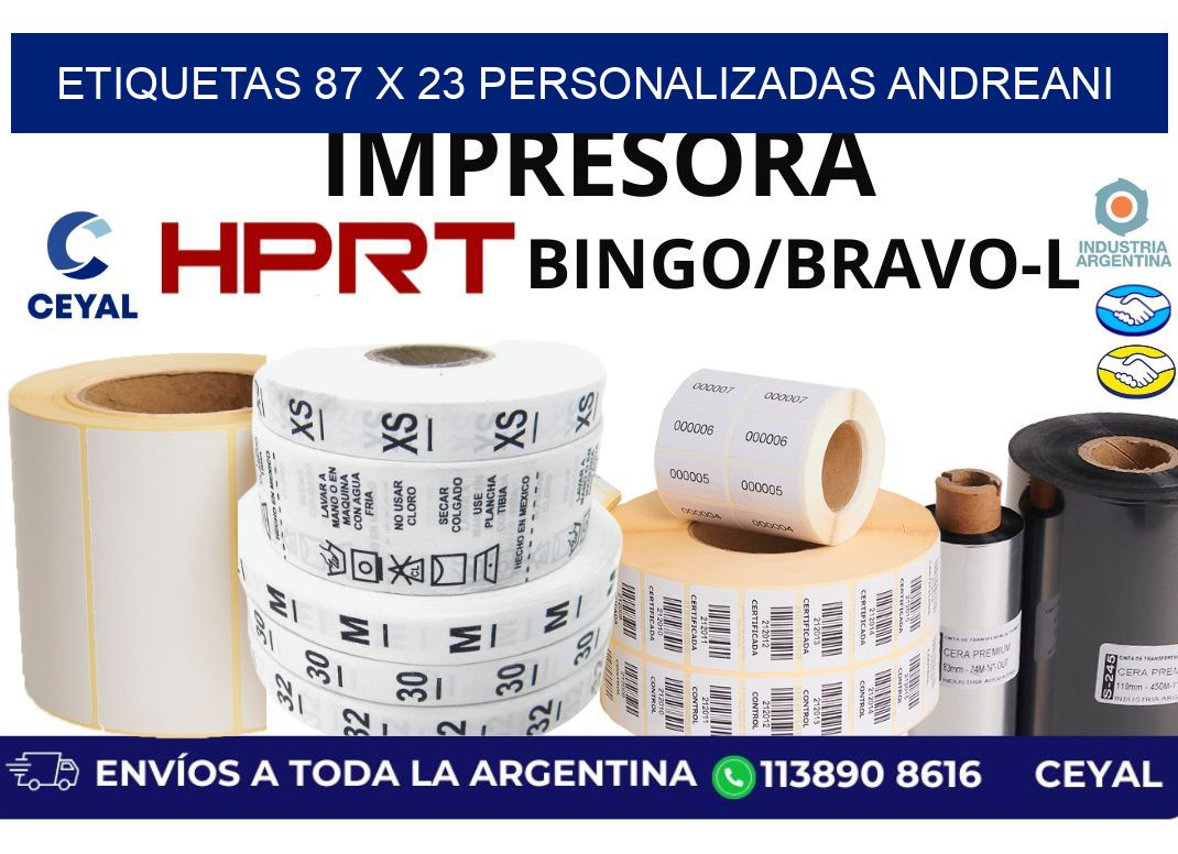 etiquetas 87 x 23 personalizadas andreani