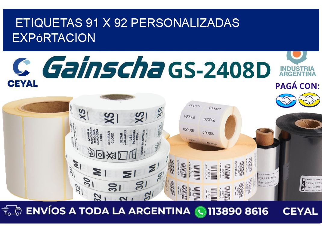etiquetas 91 x 92 personalizadas expórtacion