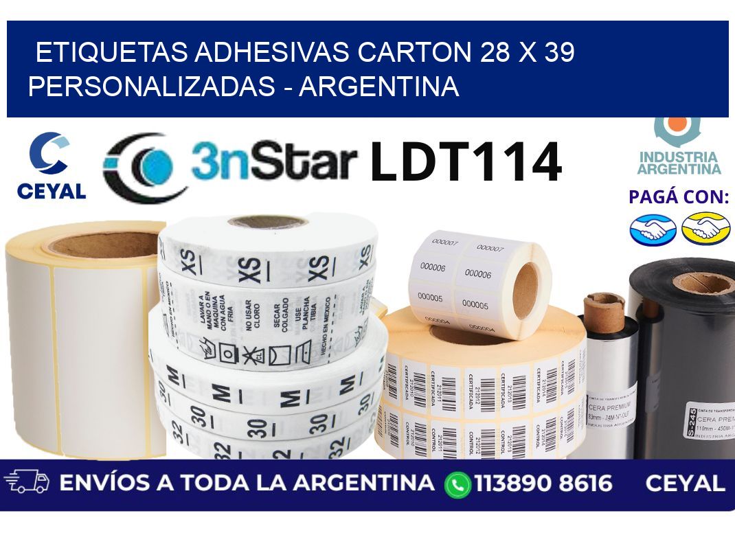 etiquetas adhesivas carton 28 x 39 personalizadas - Argentina