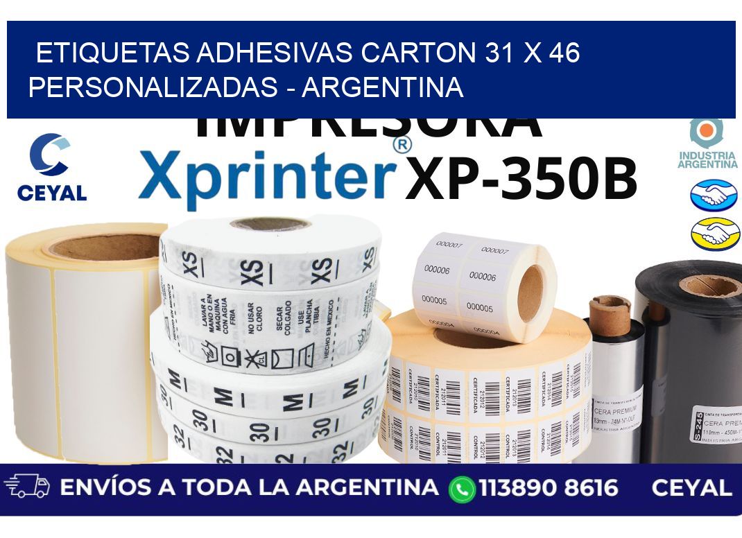 etiquetas adhesivas carton 31 x 46 personalizadas - Argentina