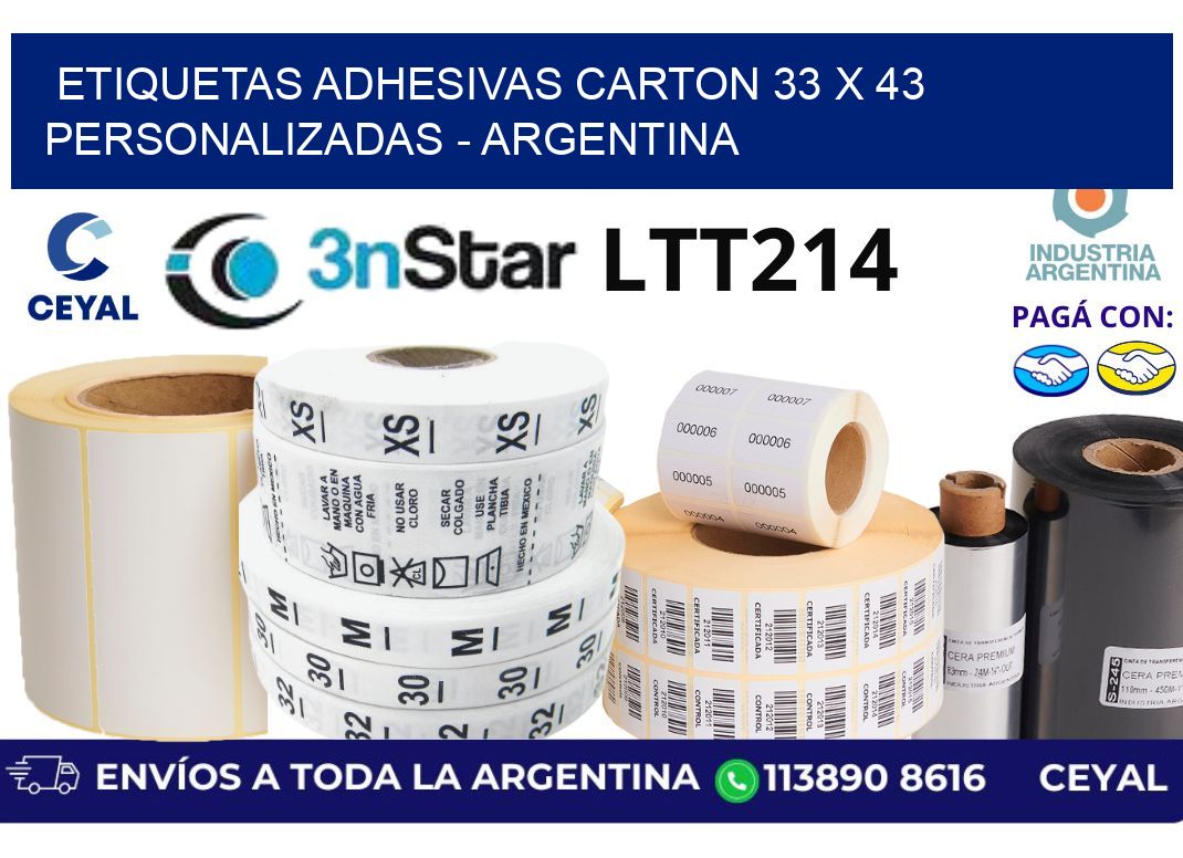etiquetas adhesivas carton 33 x 43 personalizadas – Argentina