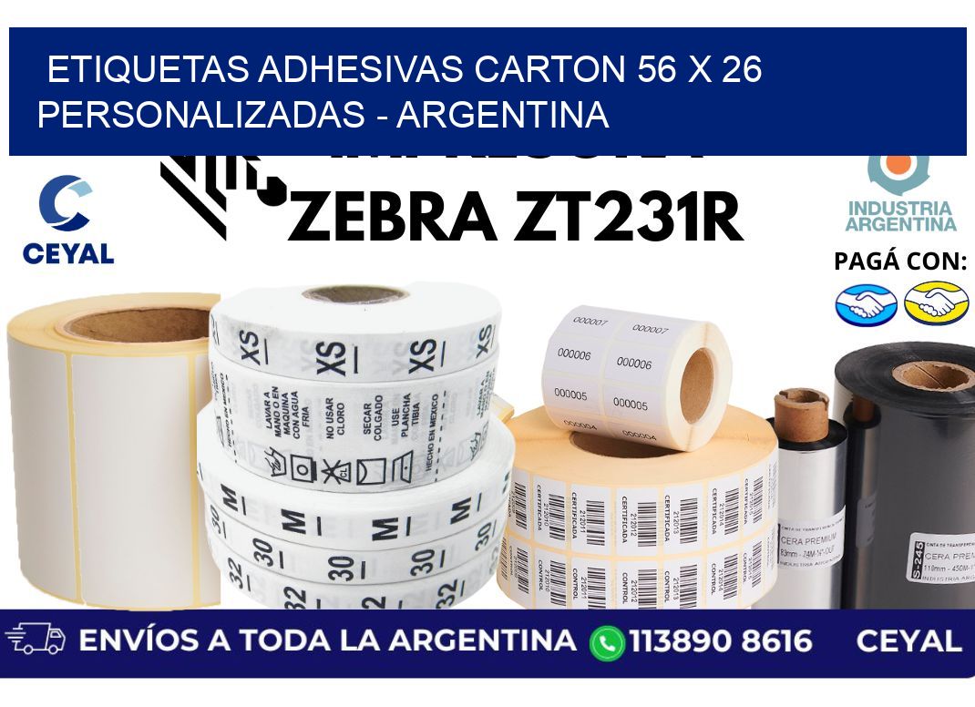 etiquetas adhesivas carton 56 x 26 personalizadas – Argentina
