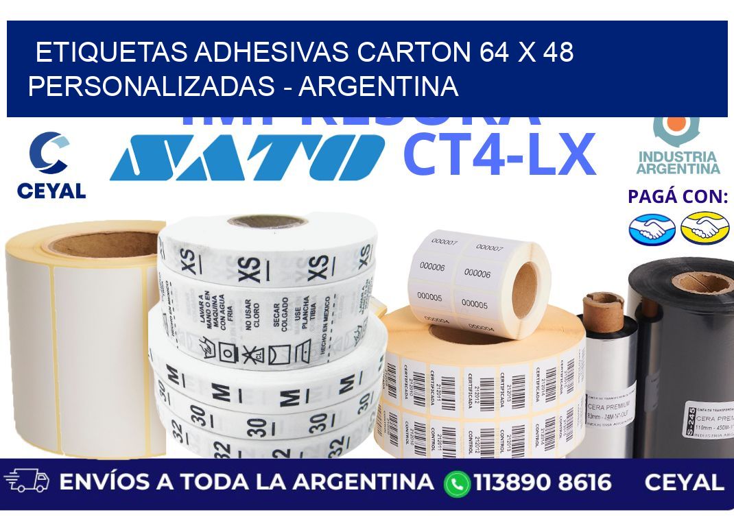 etiquetas adhesivas carton 64 x 48 personalizadas – Argentina