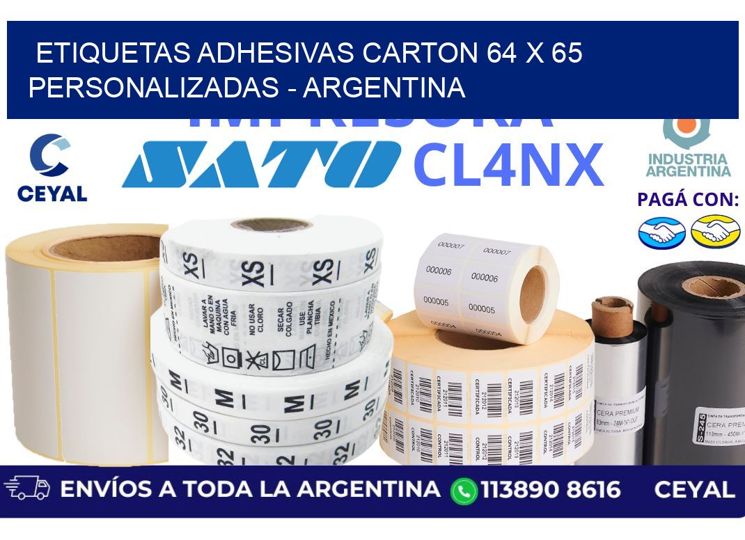 etiquetas adhesivas carton 64 x 65 personalizadas – Argentina