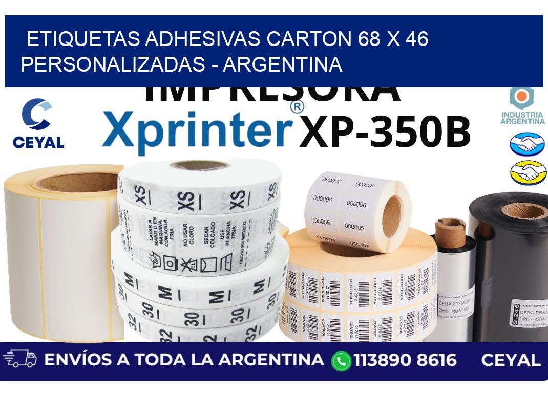 etiquetas adhesivas carton 68 x 46 personalizadas – Argentina