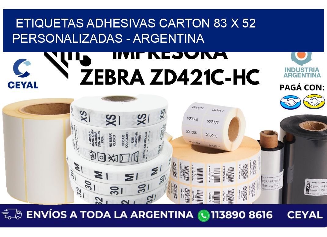 etiquetas adhesivas carton 83 x 52 personalizadas – Argentina