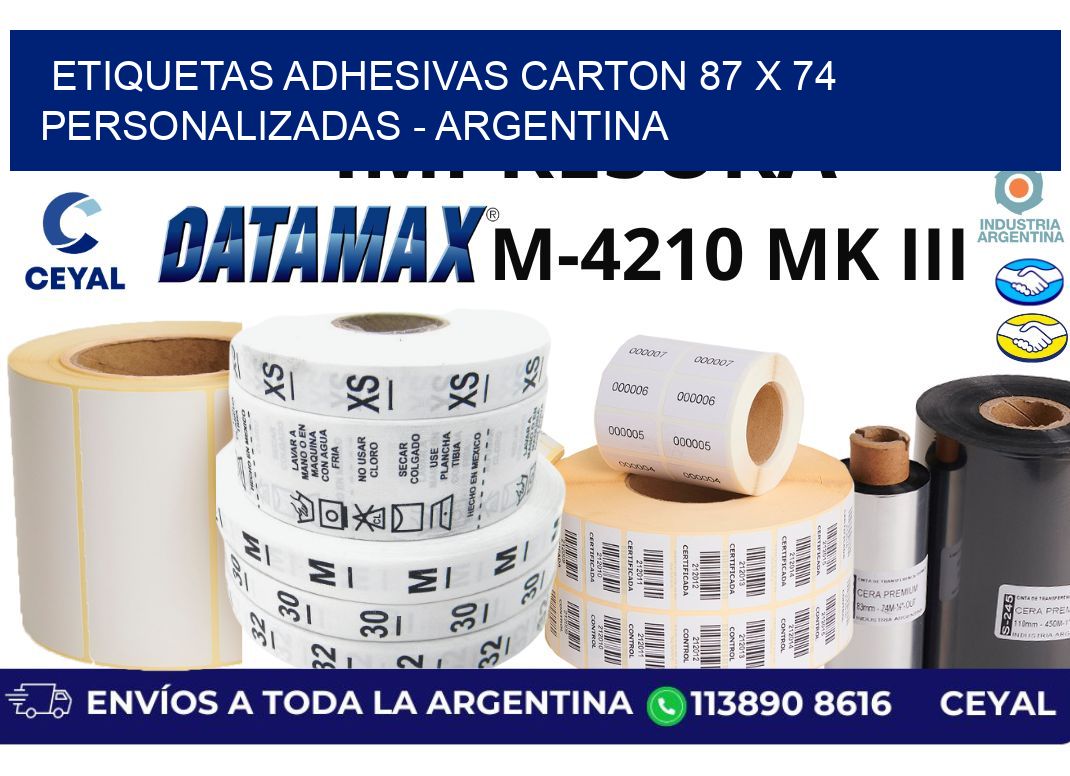 etiquetas adhesivas carton 87 x 74 personalizadas - Argentina