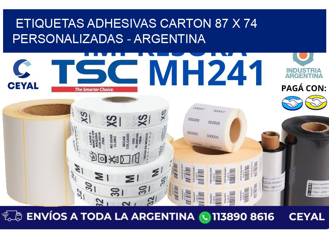 etiquetas adhesivas carton 87 x 74 personalizadas – Argentina