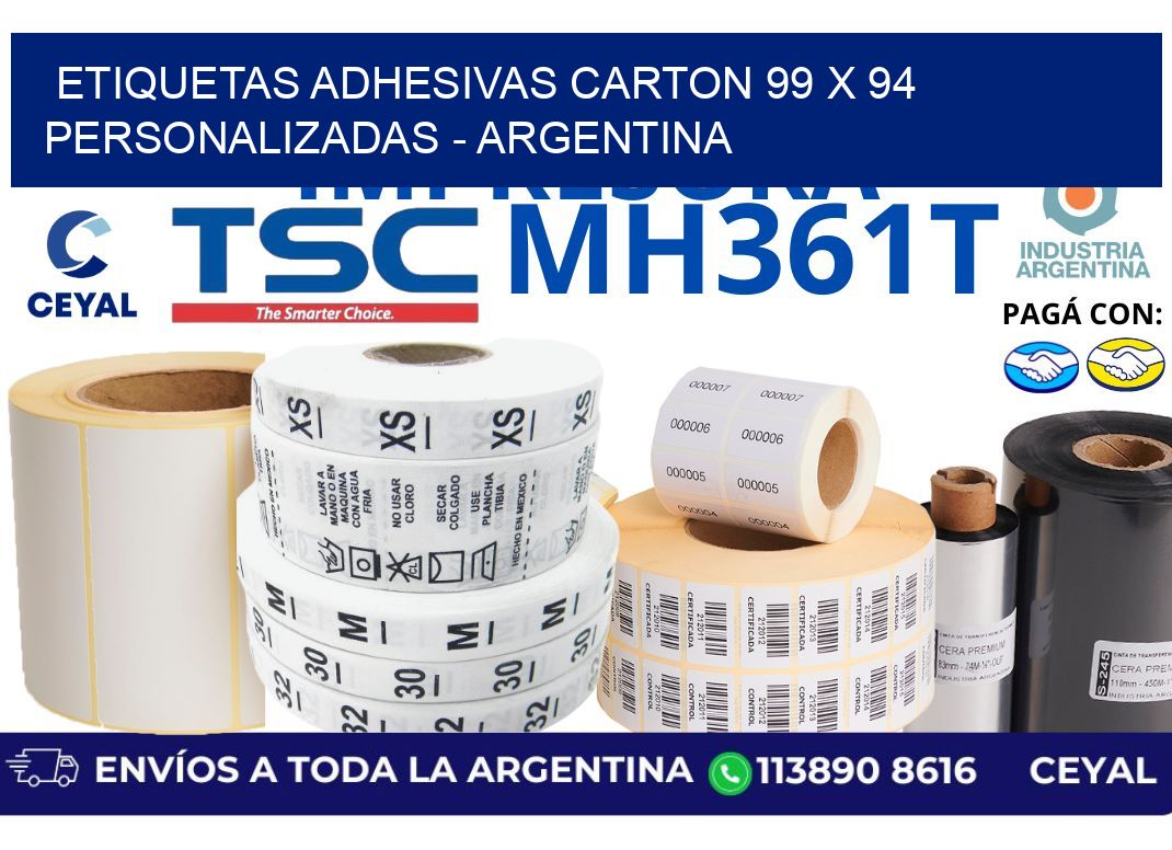 etiquetas adhesivas carton 99 x 94 personalizadas - Argentina