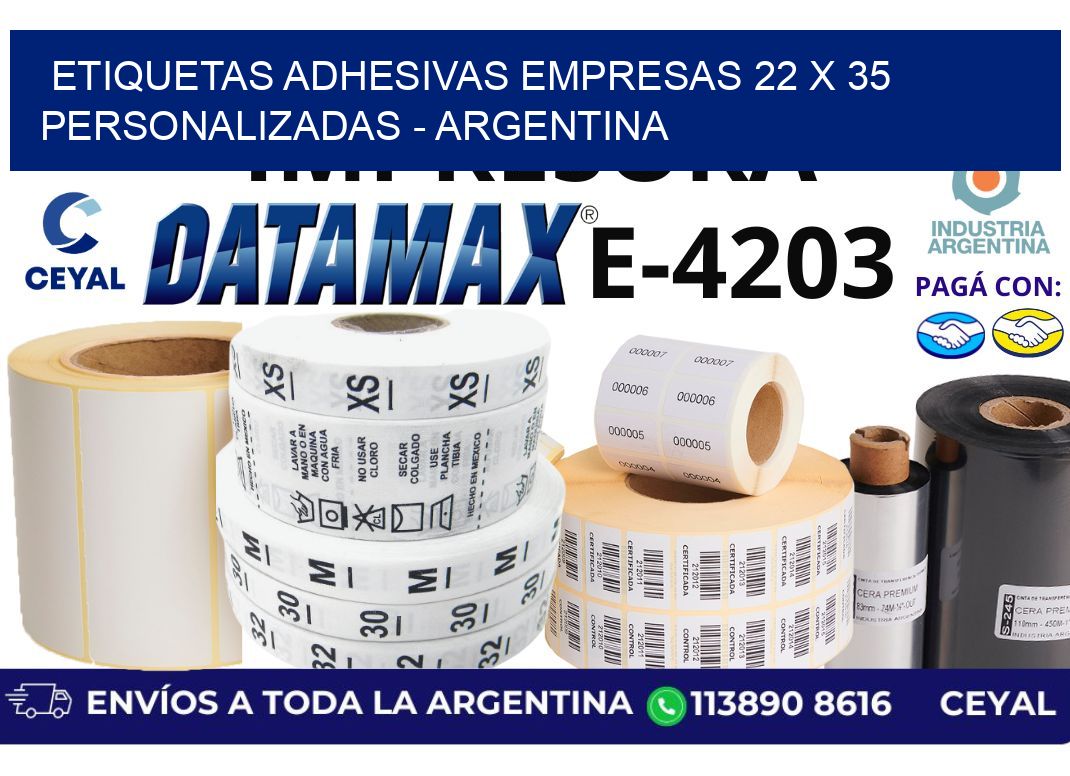 etiquetas adhesivas empresas 22 x 35 personalizadas - Argentina