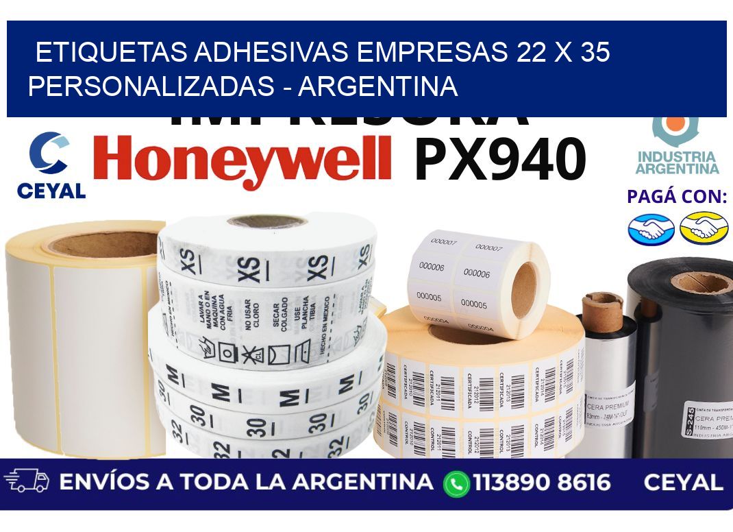 etiquetas adhesivas empresas 22 x 35 personalizadas – Argentina