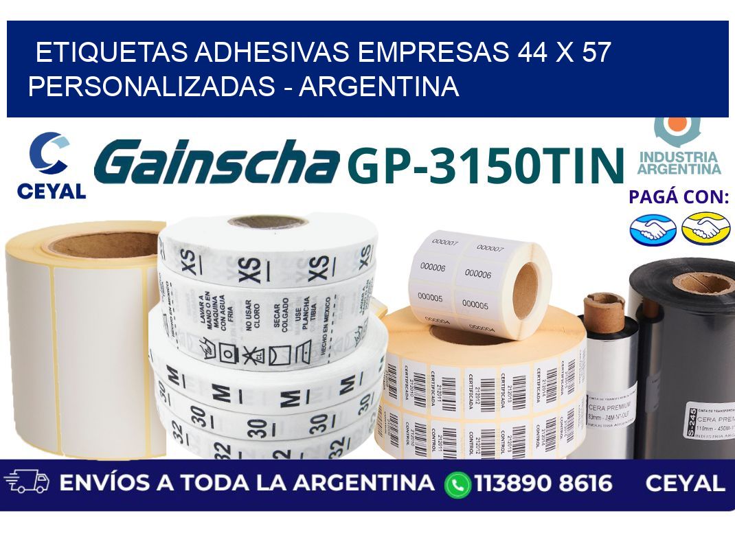 etiquetas adhesivas empresas 44 x 57 personalizadas - Argentina