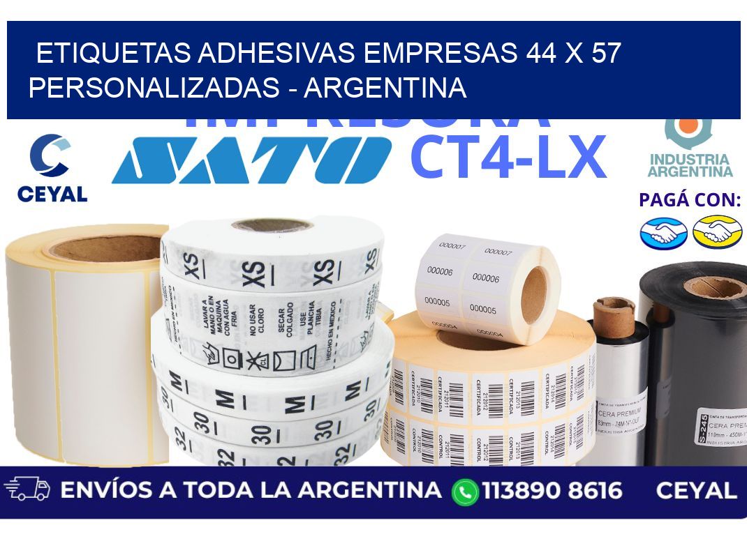 etiquetas adhesivas empresas 44 x 57 personalizadas – Argentina