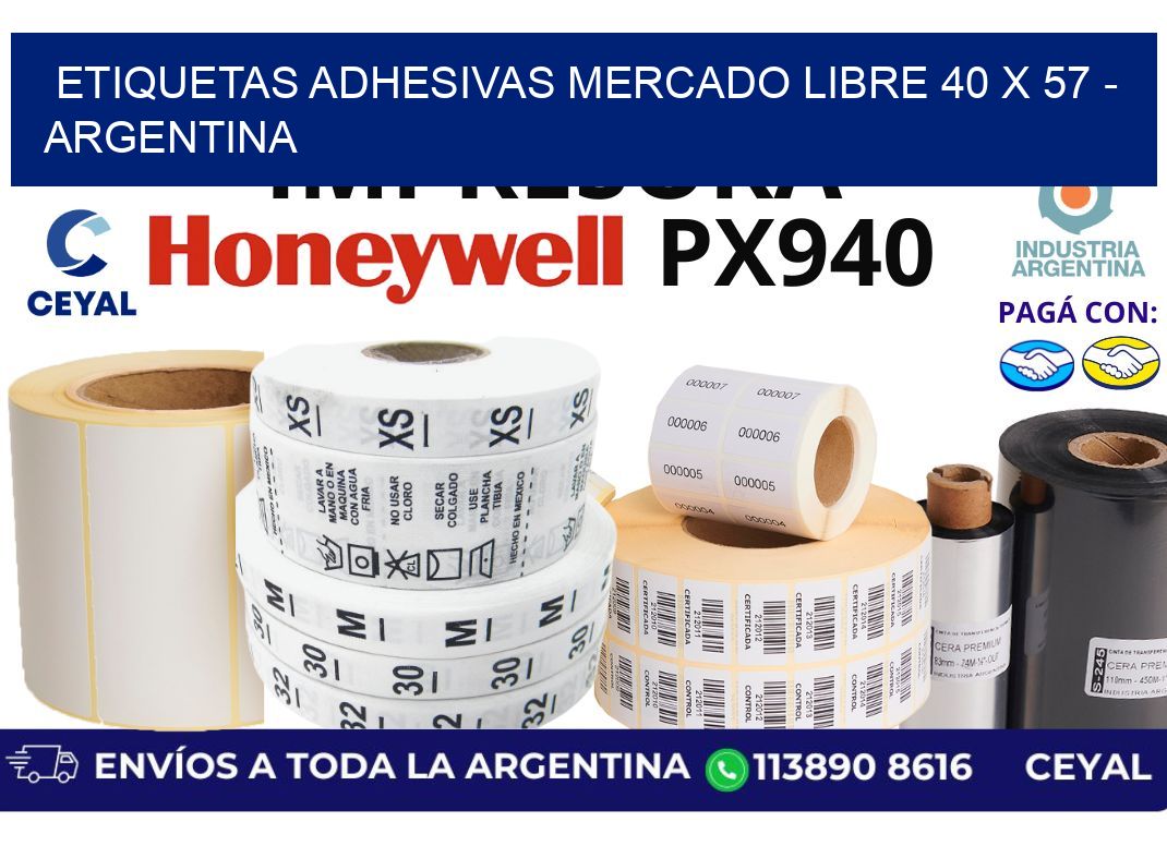 etiquetas adhesivas mercado libre 40 x 57 - Argentina