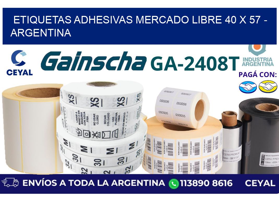 etiquetas adhesivas mercado libre 40 x 57 – Argentina