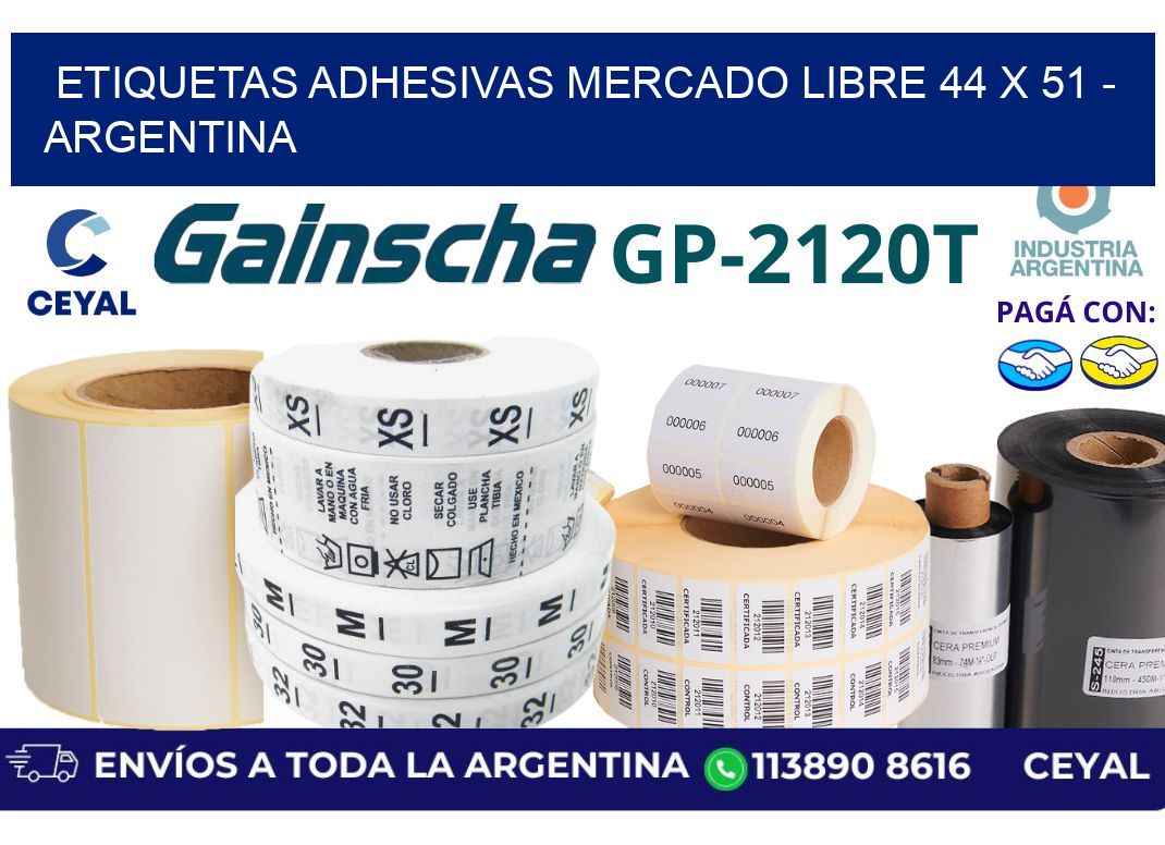 etiquetas adhesivas mercado libre 44 x 51 – Argentina