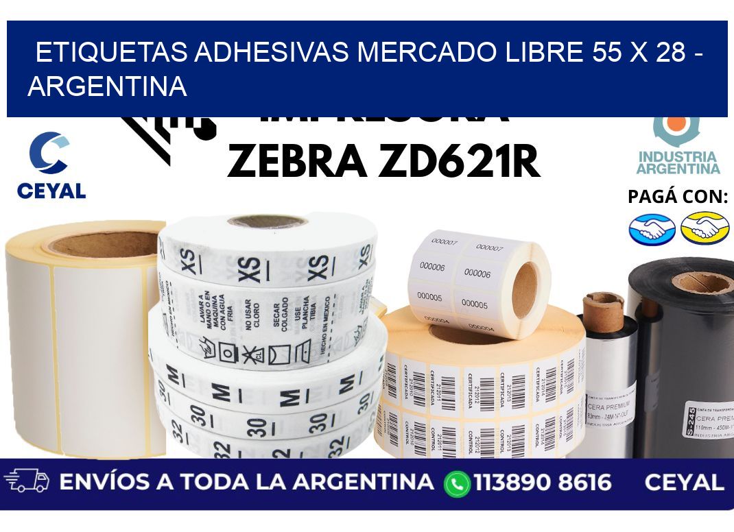 etiquetas adhesivas mercado libre 55 x 28 - Argentina