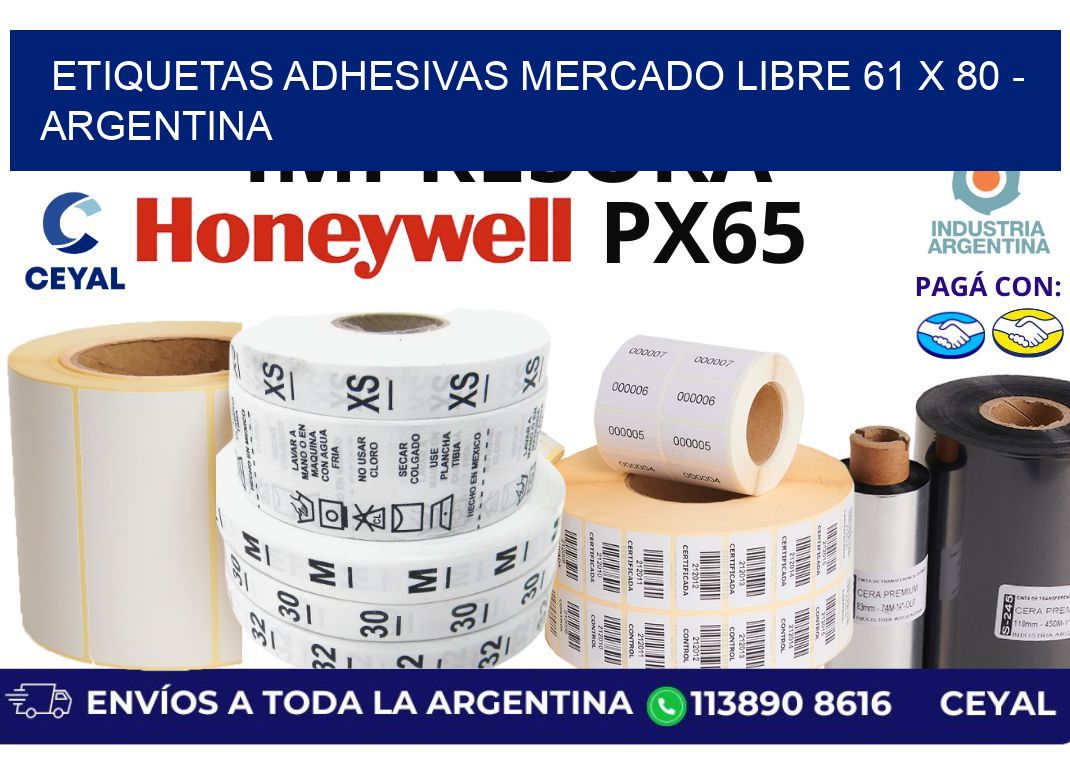 etiquetas adhesivas mercado libre 61 x 80 – Argentina