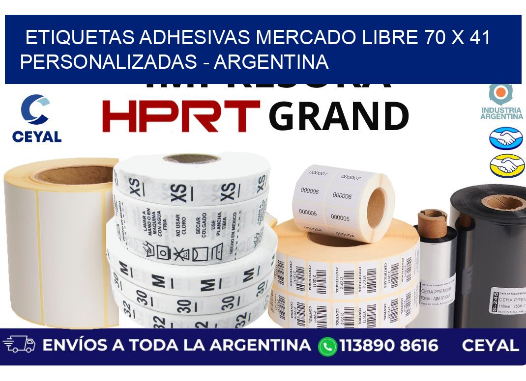 etiquetas adhesivas mercado libre 70 x 41 personalizadas – Argentina