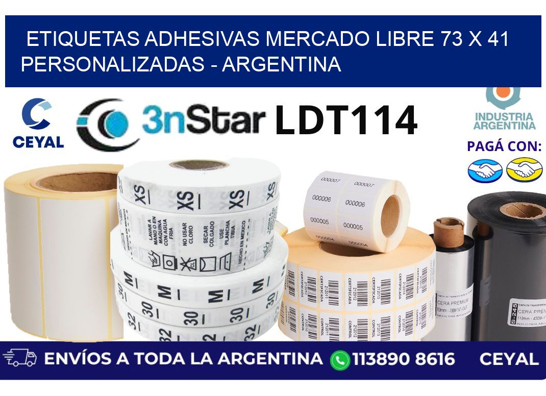 etiquetas adhesivas mercado libre 73 x 41 personalizadas - Argentina