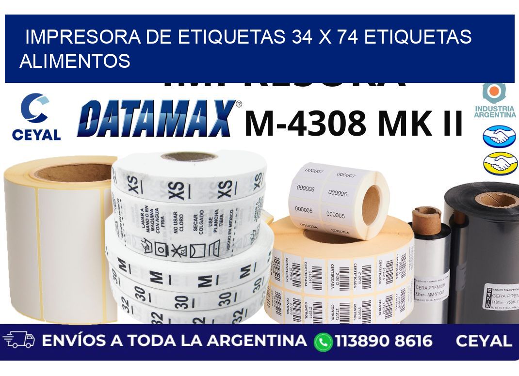impresora de etiquetas 34 x 74 etiquetas alimentos