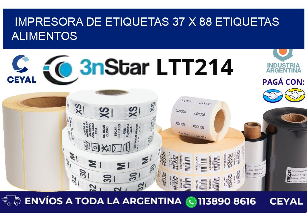 impresora de etiquetas 37 x 88 etiquetas alimentos