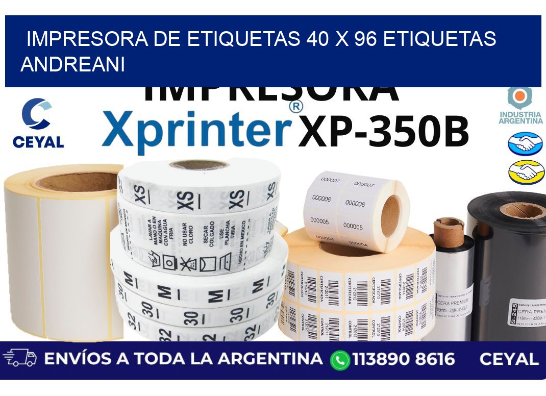 impresora de etiquetas 40 x 96 etiquetas andreani