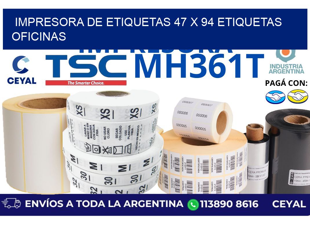 impresora de etiquetas 47 x 94 etiquetas oficinas
